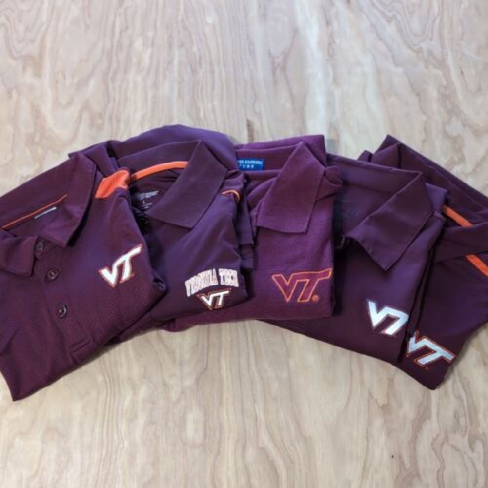 5 pack Bundle Virginia Tech Polo Shirt Mens L Nike Dri Fit Performance‎ S/S NCAA